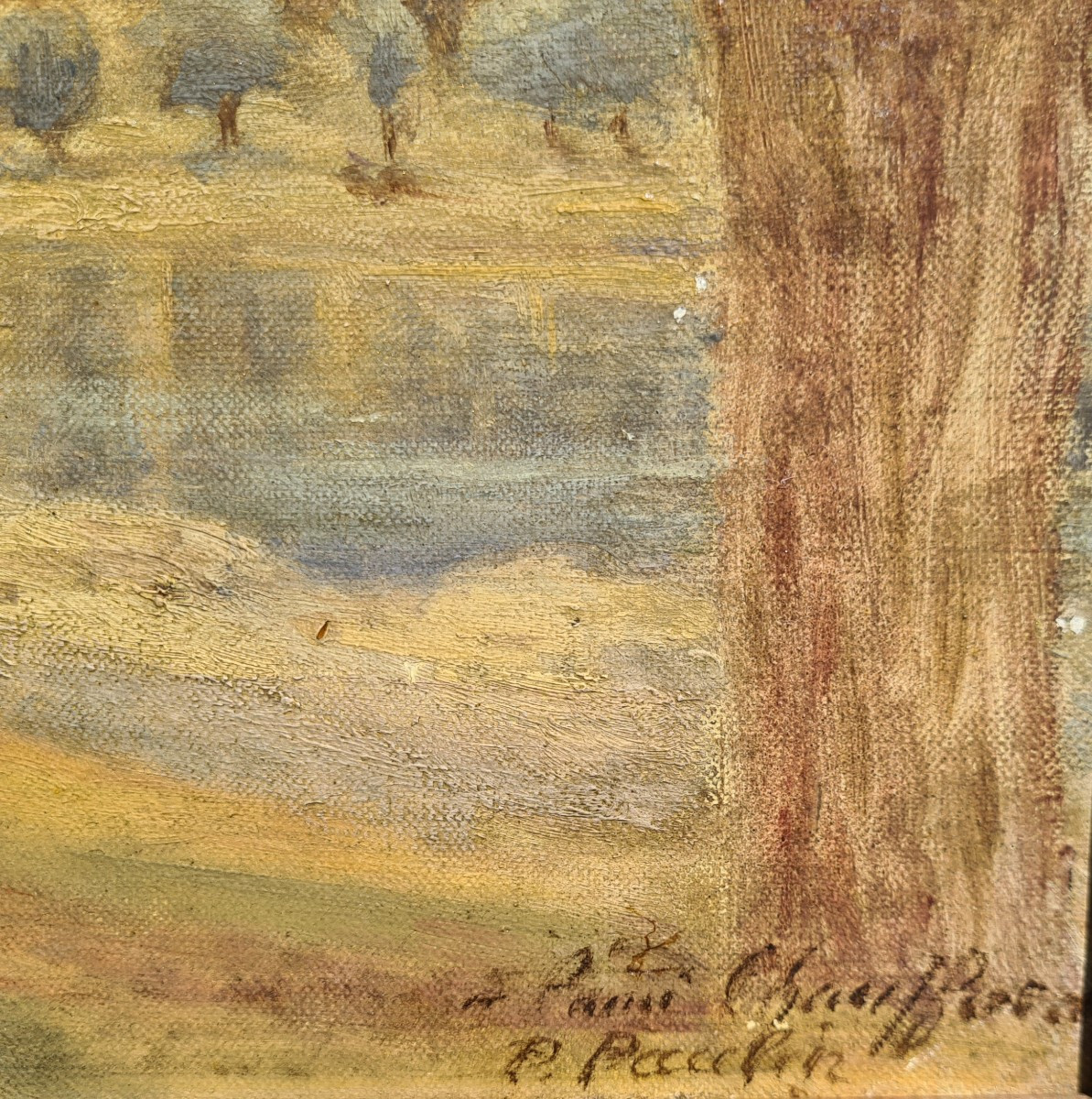 Paysage impressionniste par un peintre à identifier -photo-3