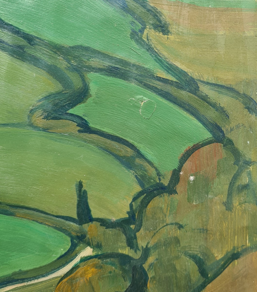 Paysage de franche comté par Madeleine Doillon Toulouse femme Peintre-photo-4