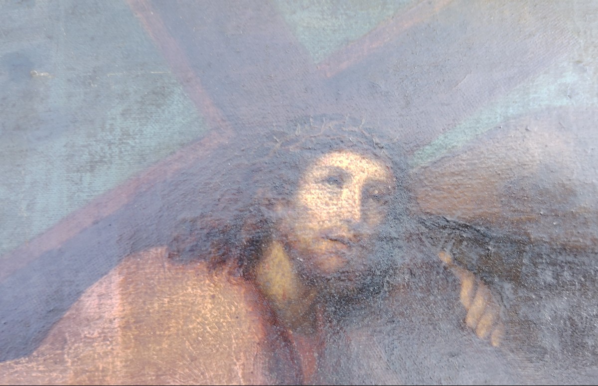 Christ portant sa croix ecole française du grand Siècle -photo-2