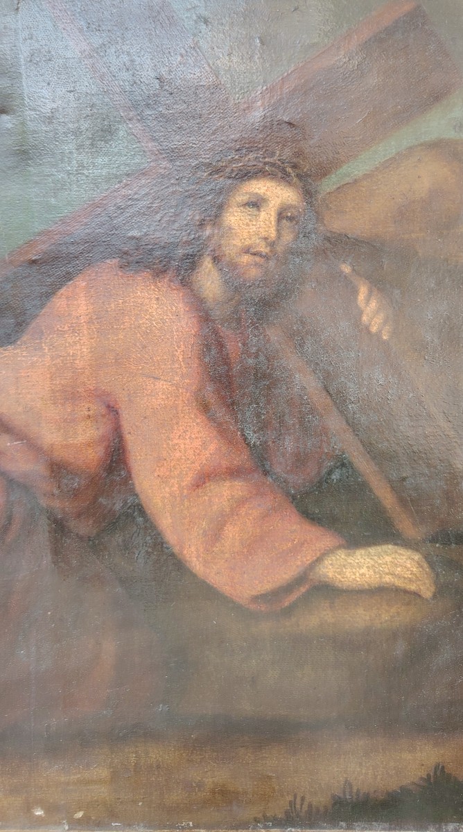 Christ portant sa croix ecole française du grand Siècle -photo-1