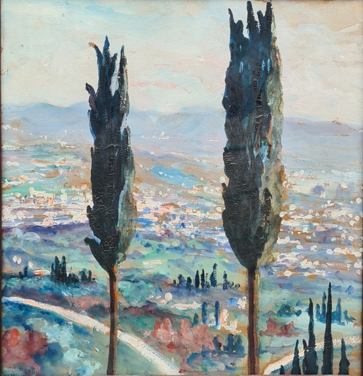 Vue d'Italie (Fiesole) par Georgette Agutte