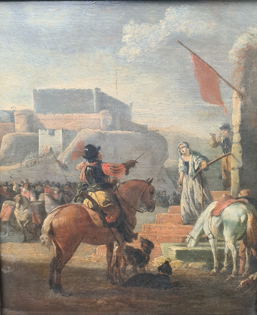 scène militaire par un artiste hollandais du siècle d'or