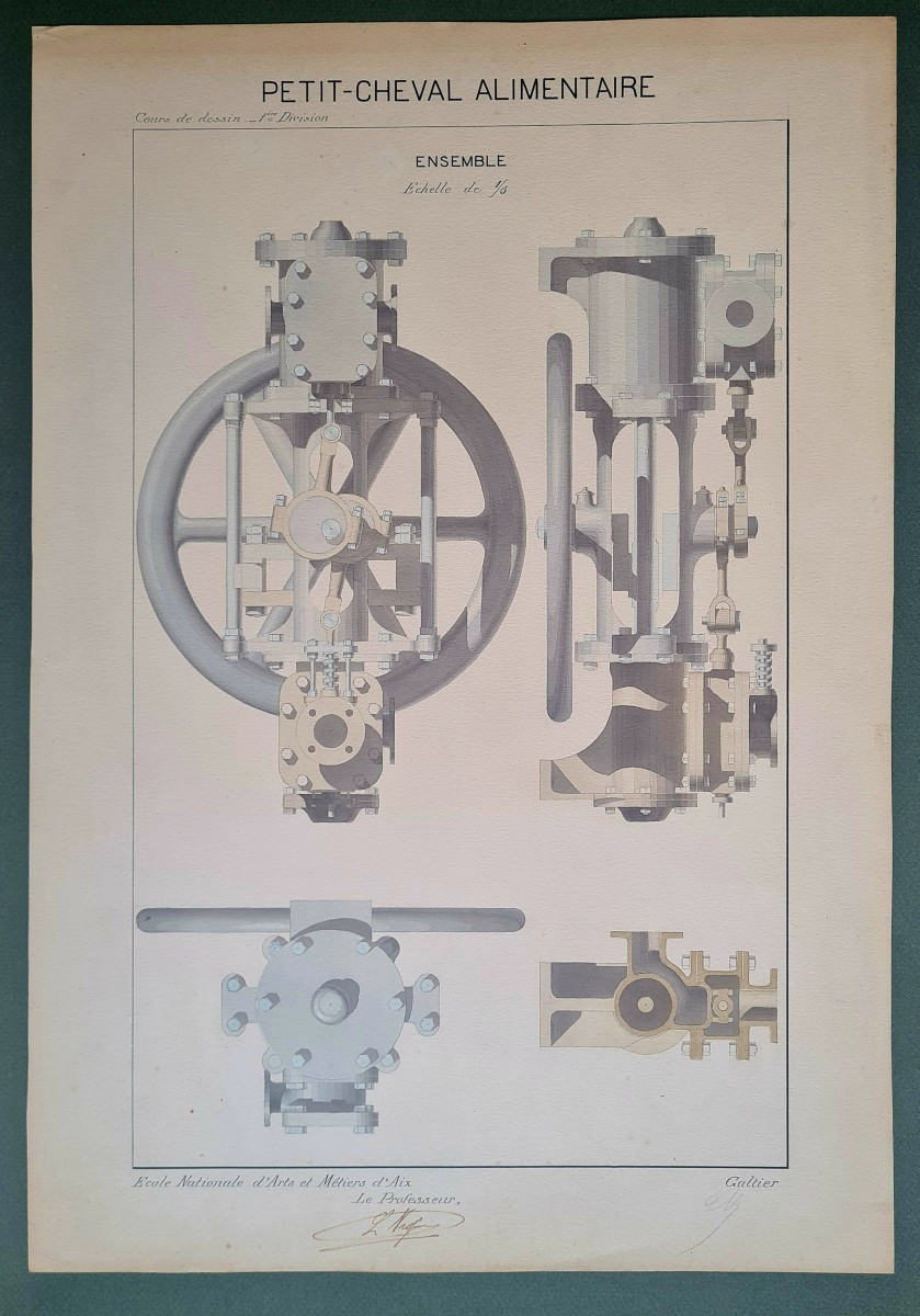 dessin industriel d'un petit cheval alimentaire 