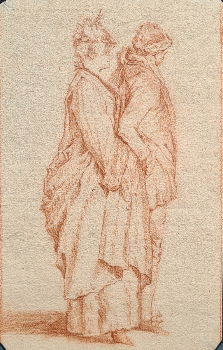 Couple du XVIIIe siècle sanguine 