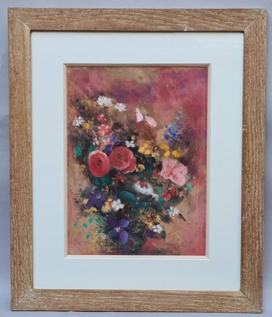 Bouquet Of Flowers In The Style Of Odilon Redon-photo-2