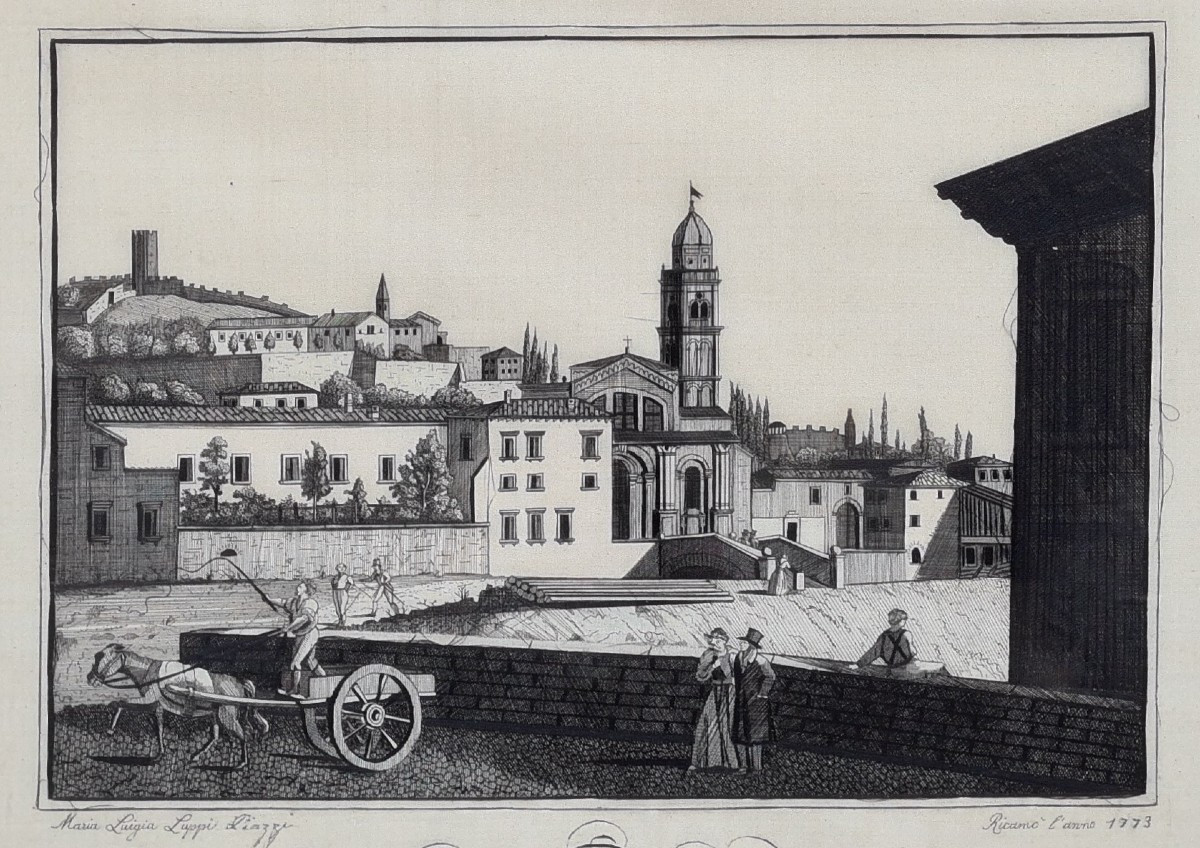 View Of Verona In Embroidery 