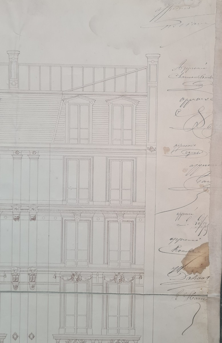 élévation du 91 rue Lafayette à Paris dessin d'architecture -photo-3