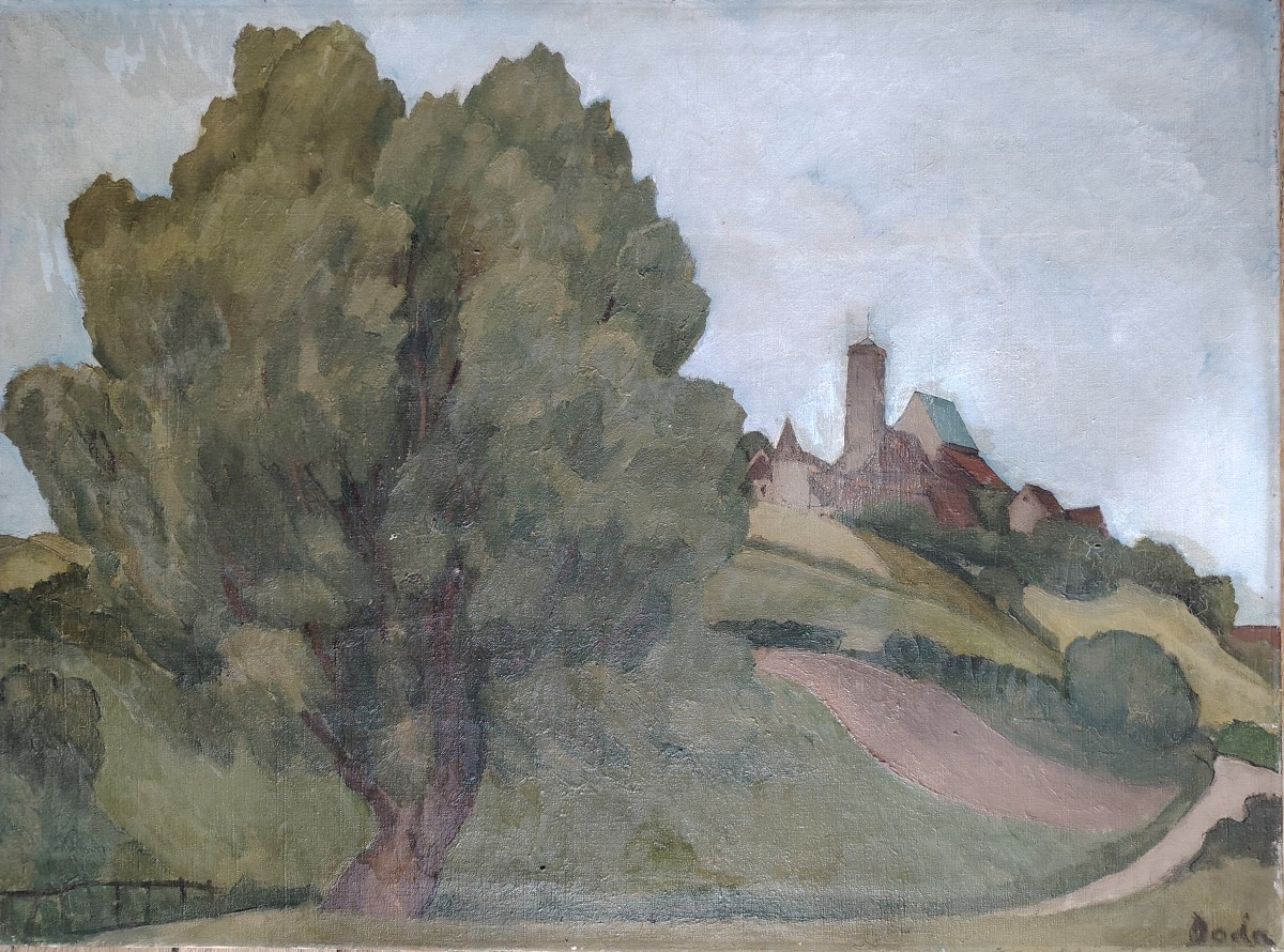 Landscape Painted By Doda Conrad, Polish Baritone 