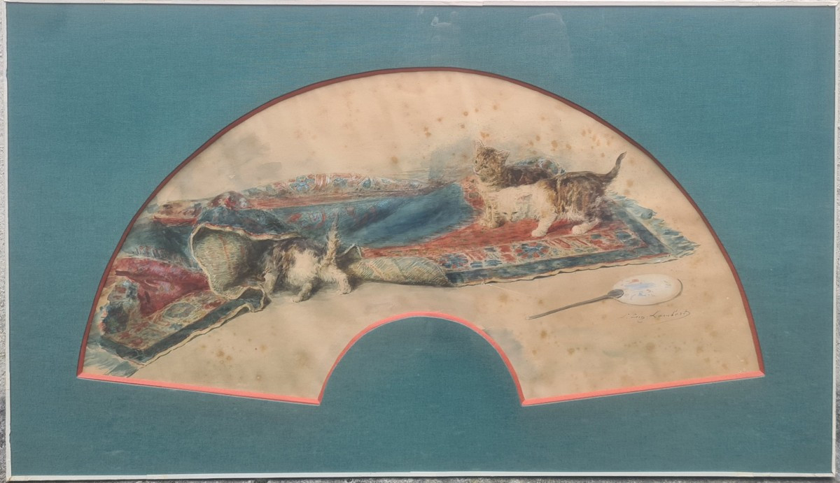 Cat Fan By Eugène Louis Lambert-photo-2
