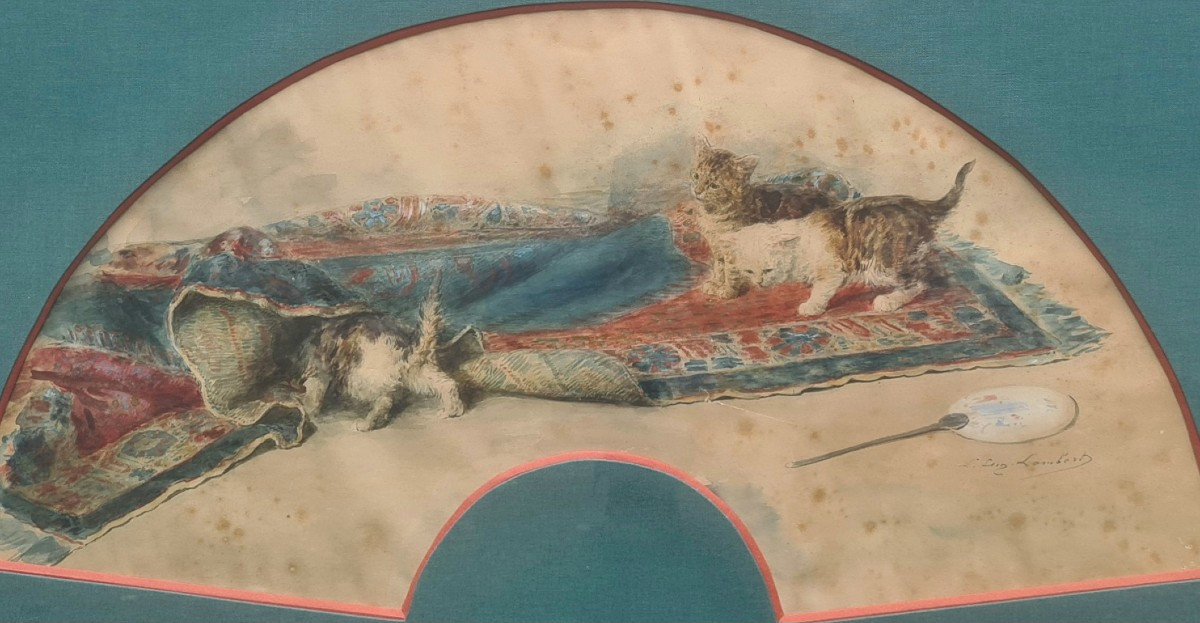 Cat Fan By Eugène Louis Lambert