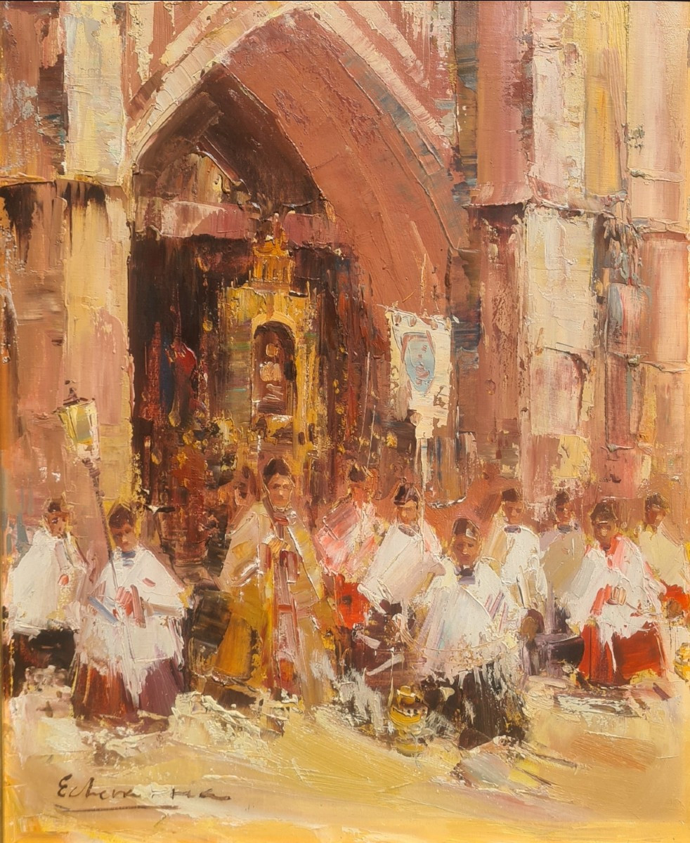 Religious Procession In Bilbao By Frederico Echevarria