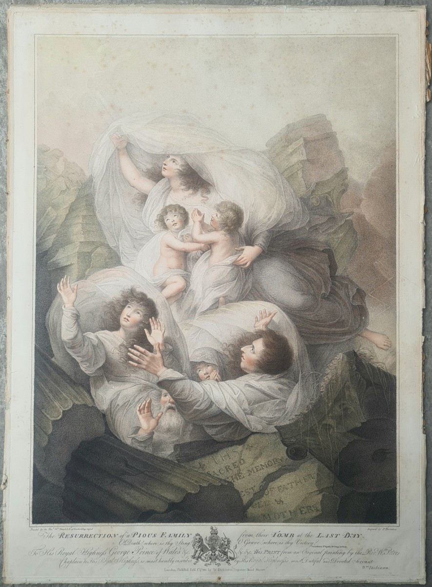 La resurection d'une famille pieuse gravée par Francesco Bartolozzi d'après William Peters-photo-2