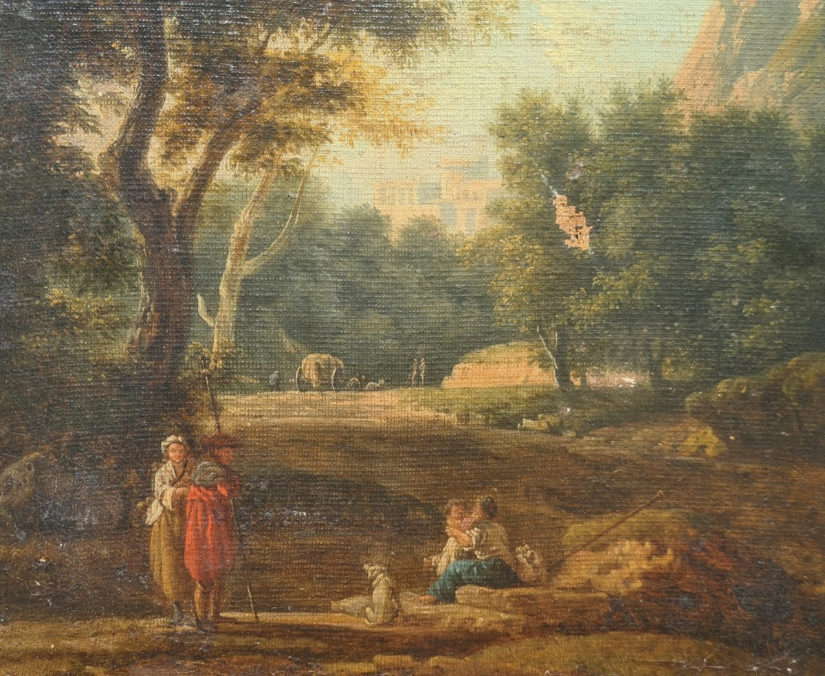 Paysage classique dans le goût d'Hubert Robert-photo-3