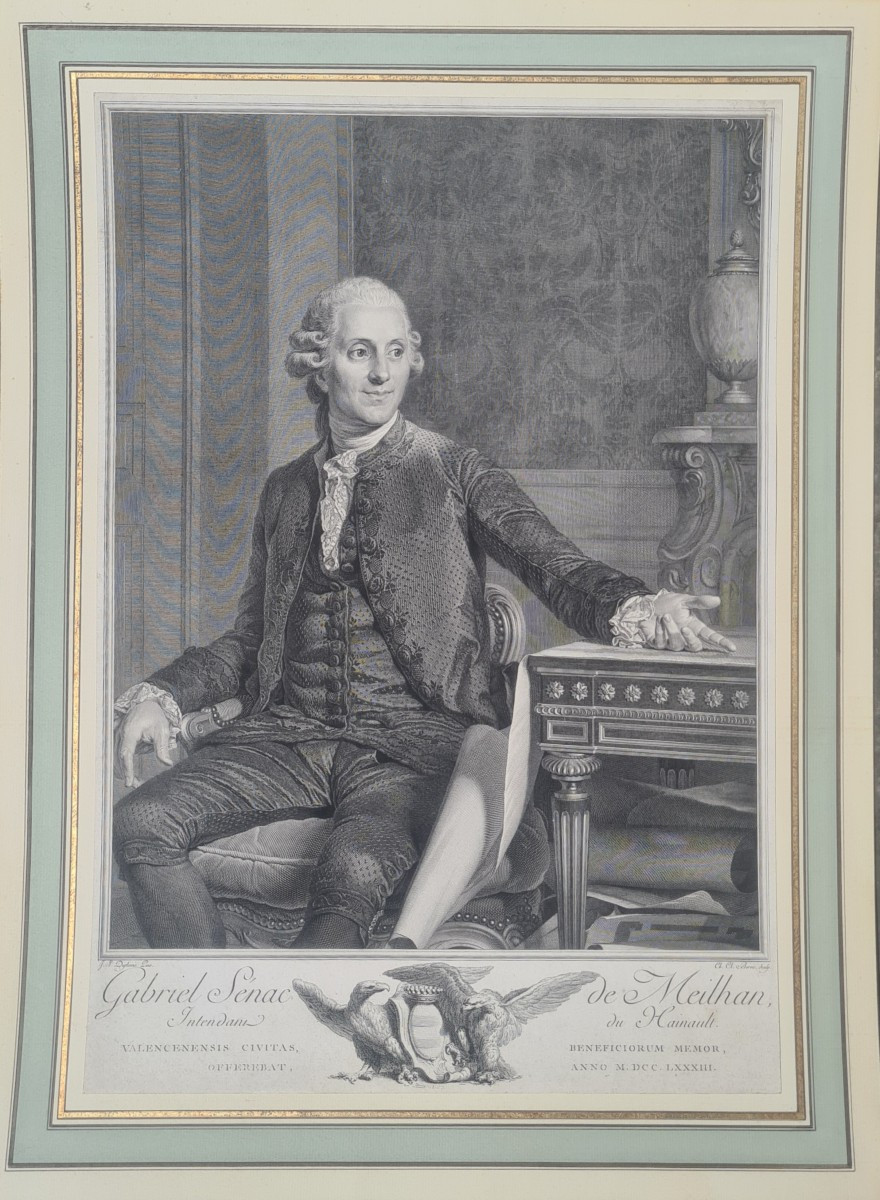 Engraved Portrait Of Gabriel Sénac De Meilhan After Joseph Siffred Duplessis-photo-2