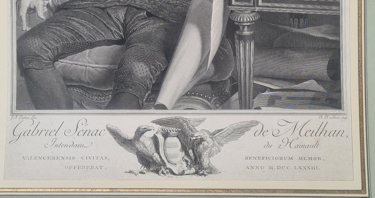 Engraved Portrait Of Gabriel Sénac De Meilhan After Joseph Siffred Duplessis-photo-3