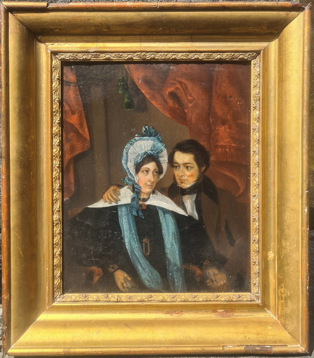 portrait d'un jeune couple sous Louis-Philippe -photo-2