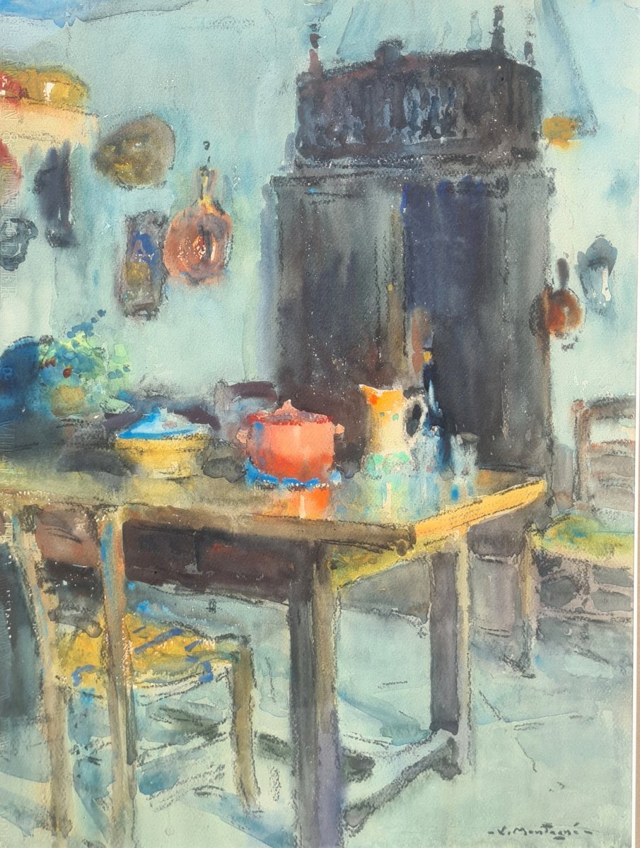 intérieur de cuisine par Louis Agricol Montagné