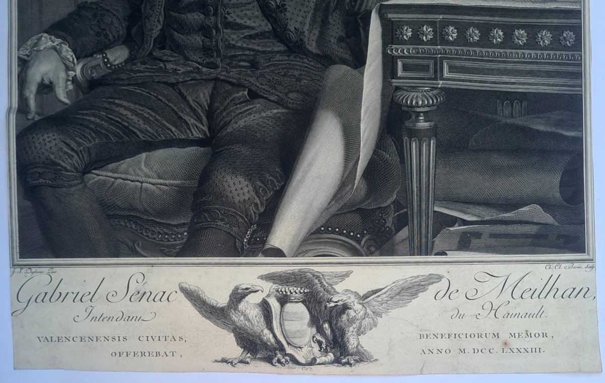 Engraved Portrait Of Gabriel Sénac De Meilhan, Based On A Work By Joseph Siffred Duplessis -photo-3