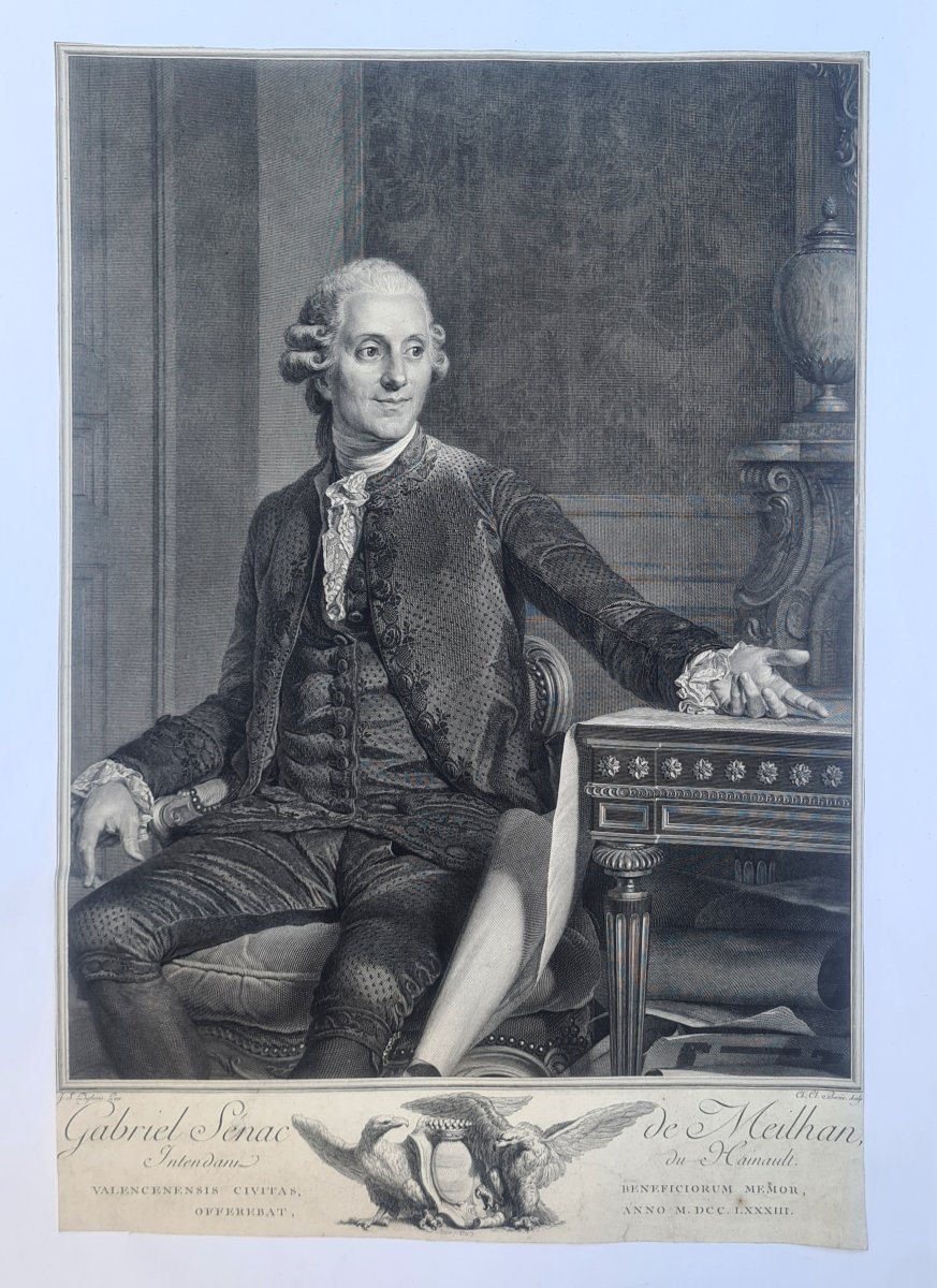 Engraved Portrait Of Gabriel Sénac De Meilhan, Based On A Work By Joseph Siffred Duplessis 