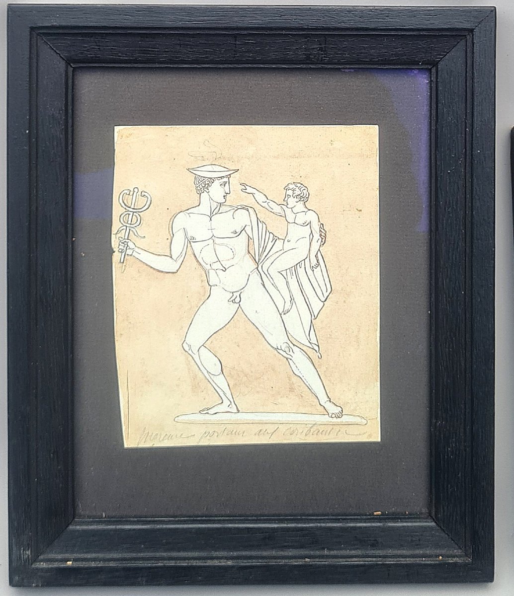 Two Neoclassical Drawings By Michel Nitot -photo-1