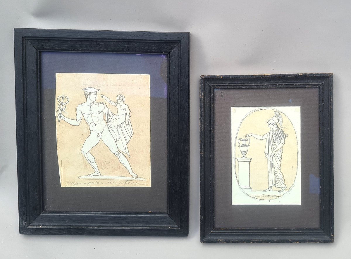 Two Neoclassical Drawings By Michel Nitot 