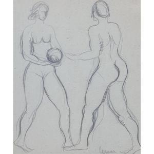 Marcel Lemar Dessin Sculpteur 