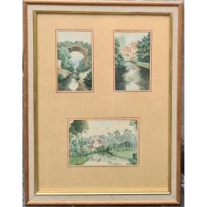 Aquarelles 1900 paysages sur le motif