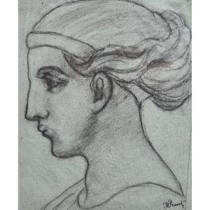 Profil de femme antique par Jean Baptiste Frenet