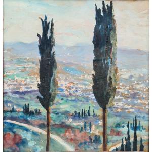 Vue d'Italie (Fiesole) par Georgette Agutte