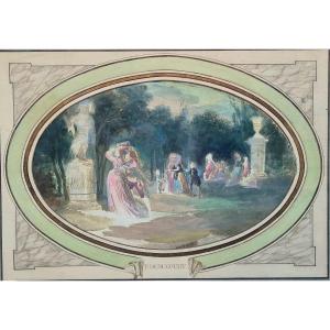 Fêtes galantes à l'aquarelle 