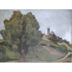 Landscape Painted By Doda Conrad, Polish Baritone 