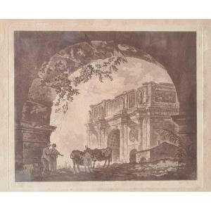 Rome d'après Hubert Robert par l'abbé de Saint Non