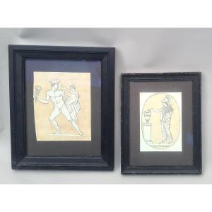 Deux dessins néoclassique de Michel Nitot 