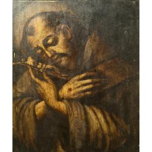 Saint François d'Assise par une école espagnole du XVIIe siècle