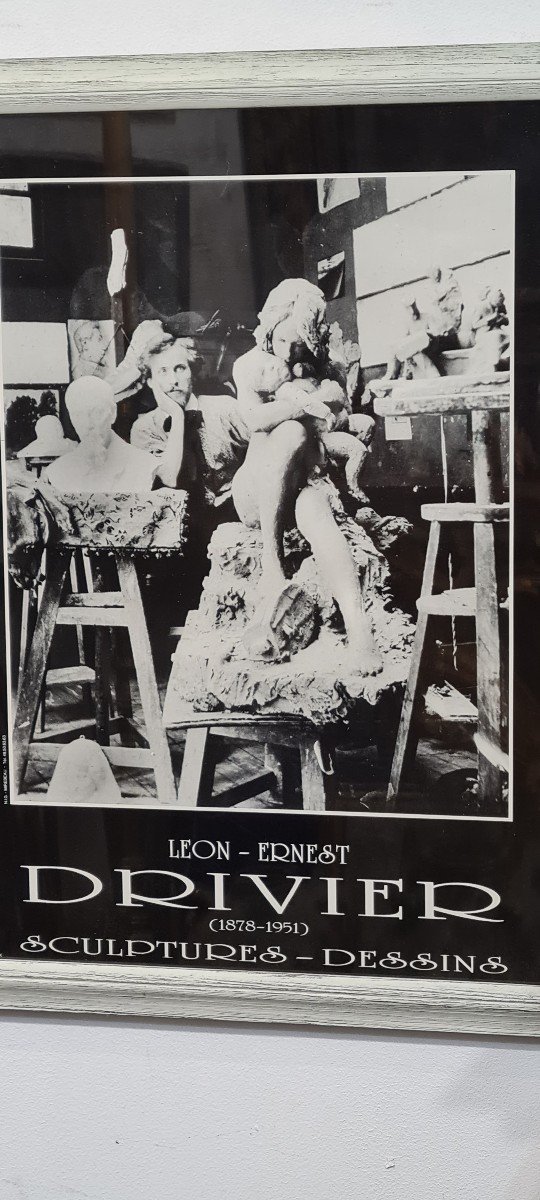Leon Ernest Drivier Sculpture And Drawings Rare Poster-photo-3