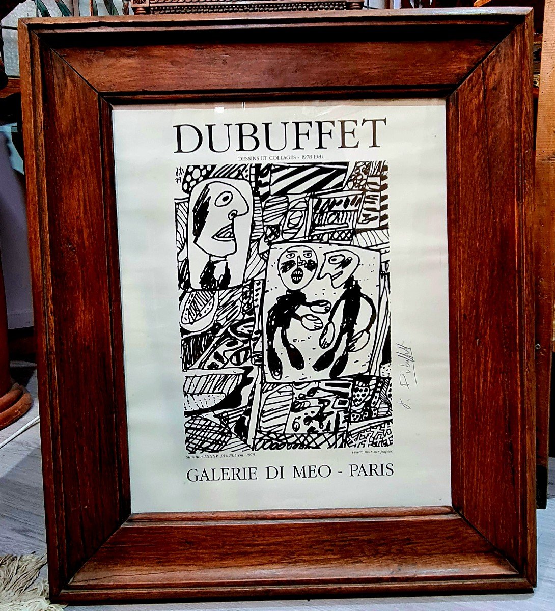 Disponible :Art Brut Signė Main Jean Dubuffet galerie Di Meo Paris  . Cf Musée Des Arts Décoratifs De Paris. 68x58cms.