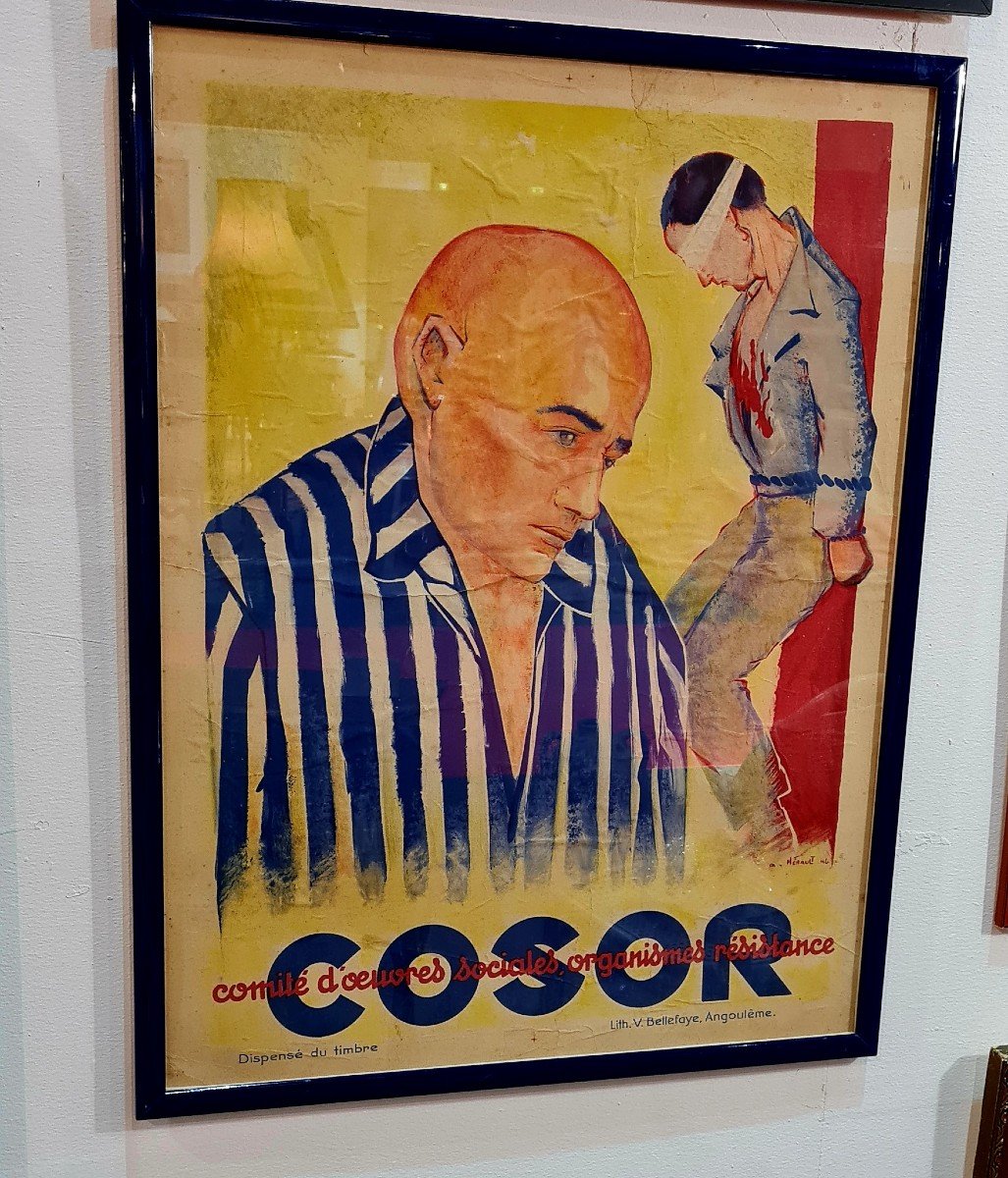 Rare Affiche  d époque Cosor resistance militaria camps déporté fusillé guerre 39 / 45-photo-3