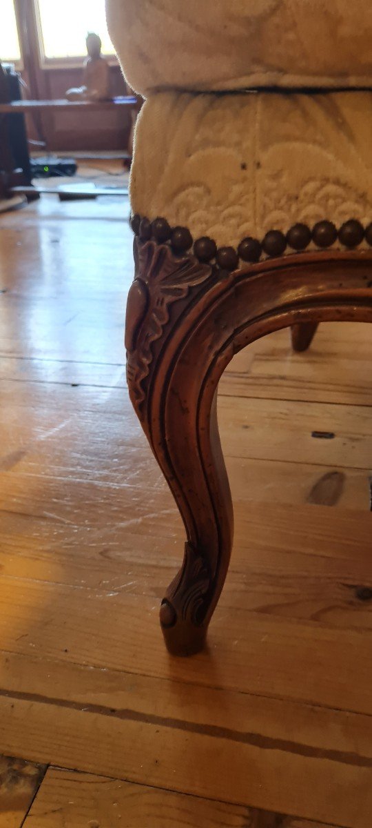 Large Bergere Louis XV Circa XVIII Eme Century-photo-8
