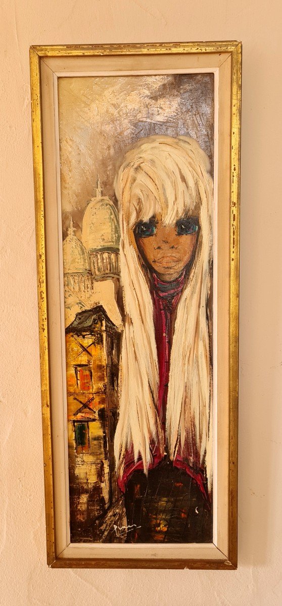Oil Painting On Canvas Montmartre Paris Circa 50 S 60 S Place Du Tertre