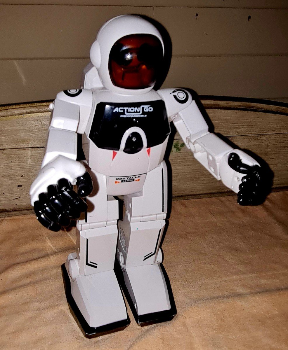 Vintage 80s 90s Cosmonaut Robot Walking On The Moon Design-photo-3