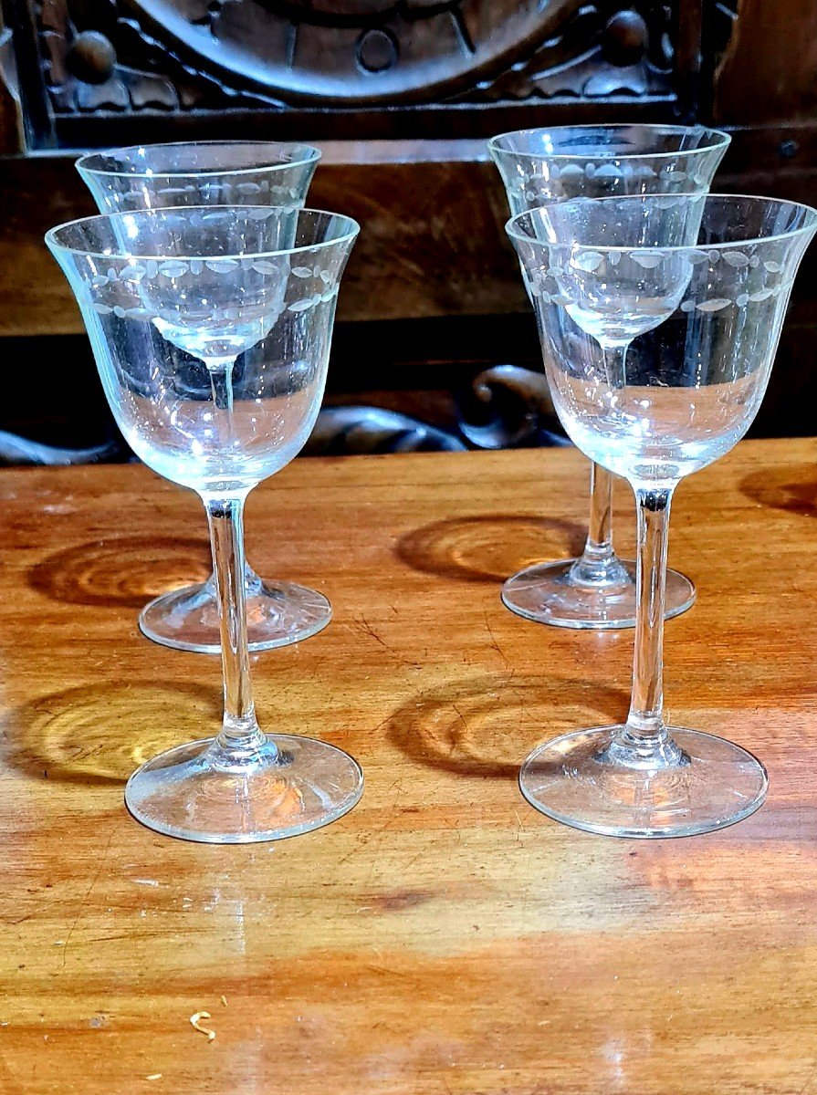 Series 4 Crystal Glasses XIX Eme Saint Louis Ou Baccarat