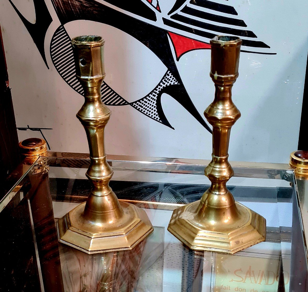 Pair Of Louis XIV Candlesticks In  Bronze And Cut Sides, 18th Century-photo-7