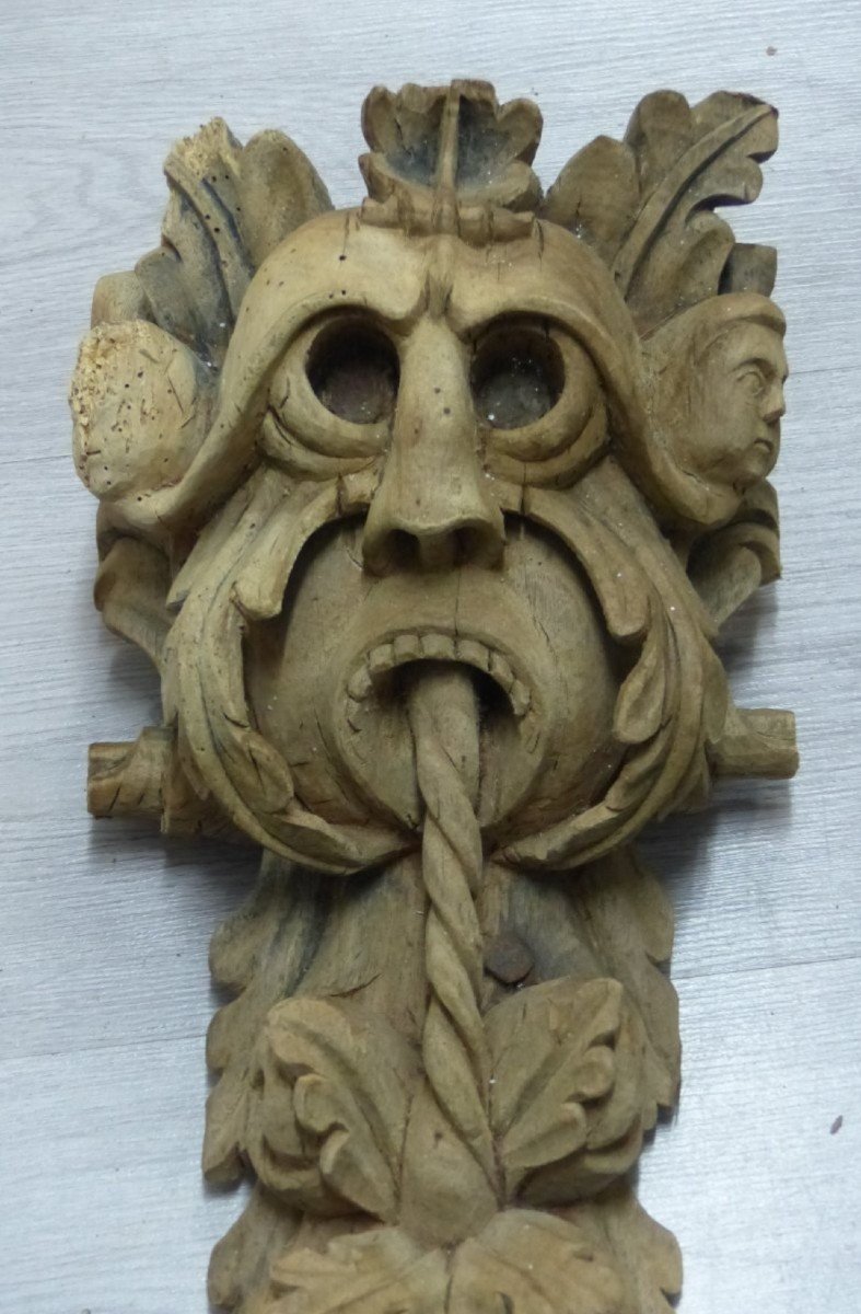 Importante sculpture Paire De Gargouille Baroque Epoque XVI eme Bois Sculpé Sculpture renaissance-photo-1