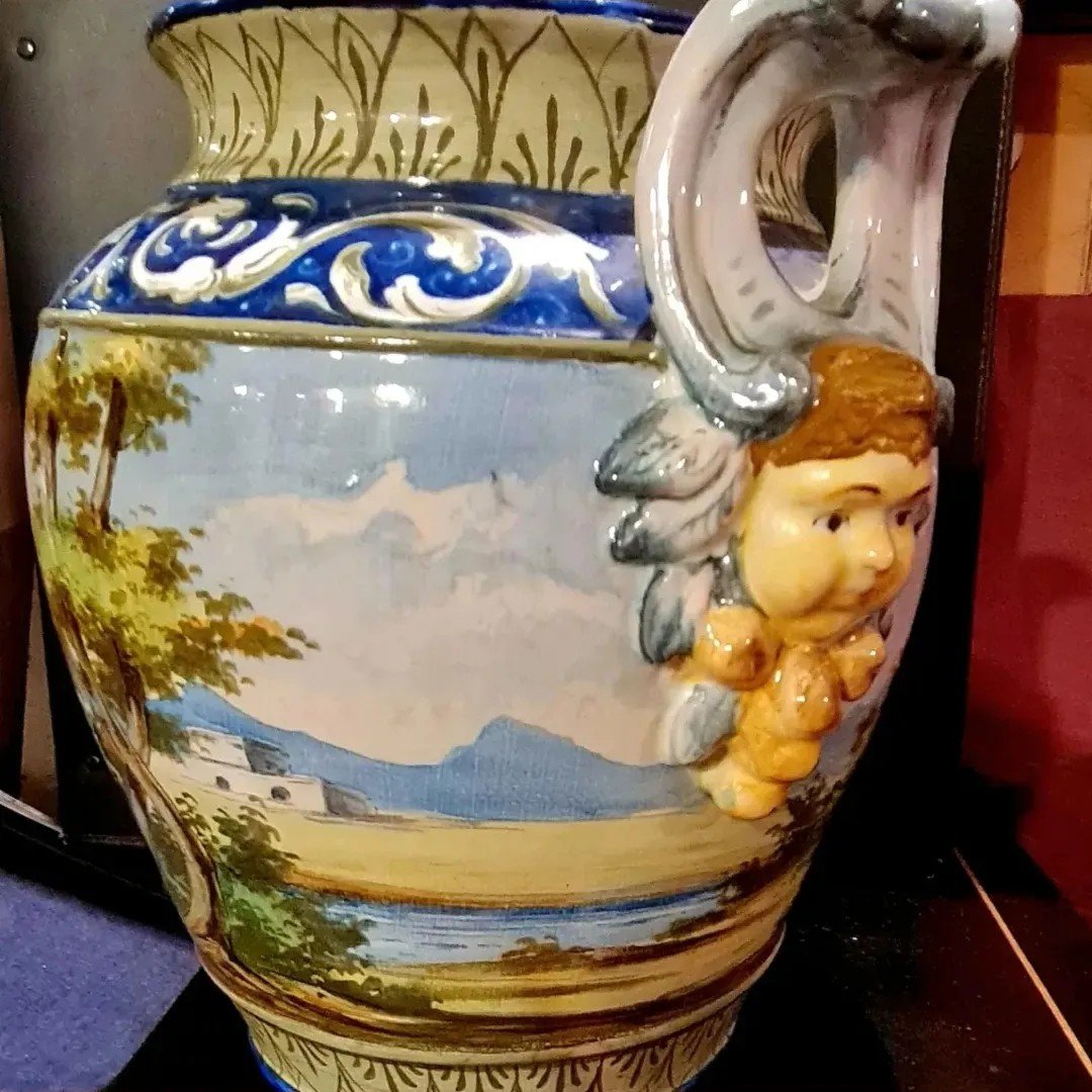 Qualité !Rare Vase Urbino Italie XIXe Faience Ceramique Majolique Style Renaissance Belle Déco.-photo-2