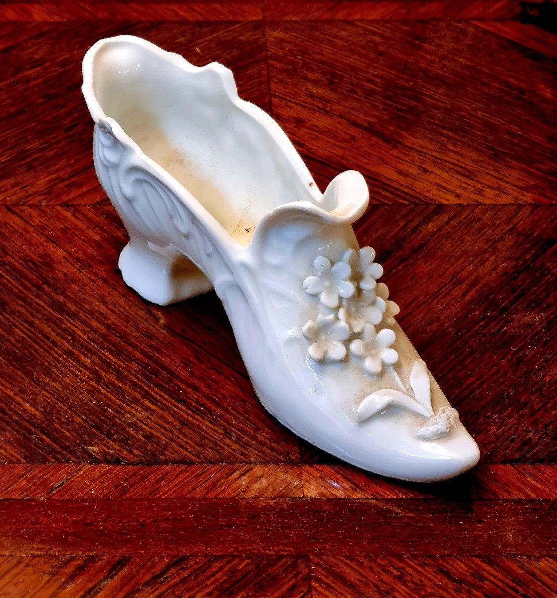 Chaussure Vase Bouquetiere Porcelaine Blanche XIXe Chaussure Vase Bouquetiere Porcelaine Blanch-photo-3