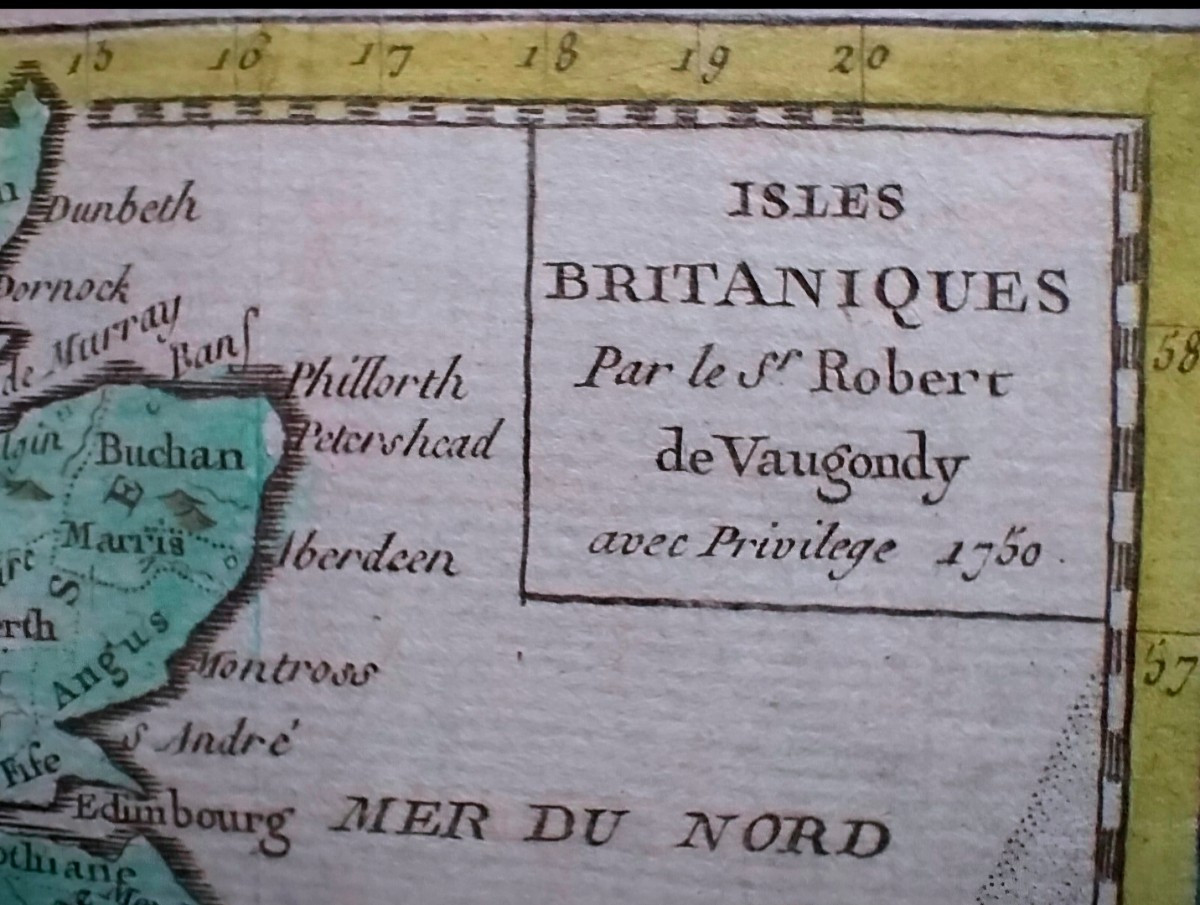 Carte  d epoque circa 1750 XVIII  18e  :  Angleterre Iles Britanniques  anglais anglaise