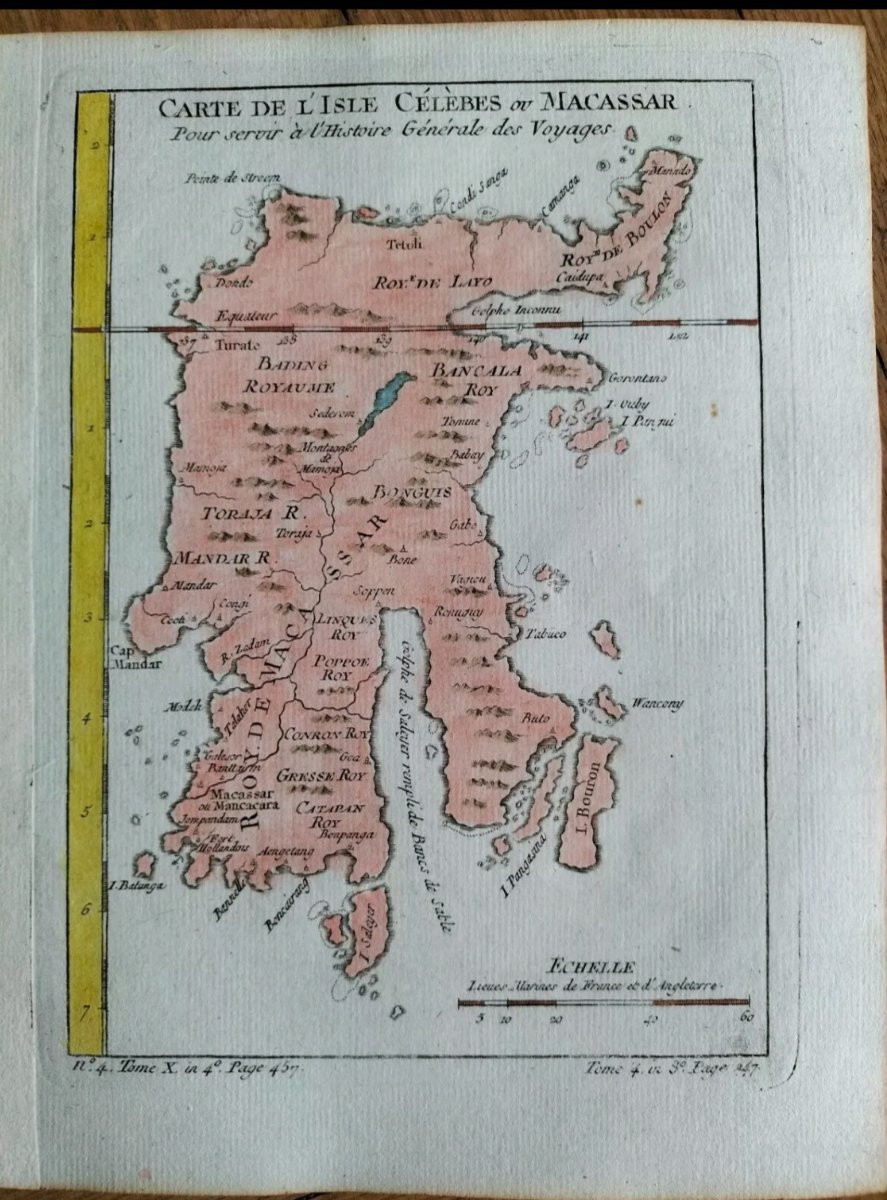 Carte  xviii epoque 18e : Iles Célèbes ou Macassar Sulawesi Indonésie  BELLIN circa 1754 -photo-2