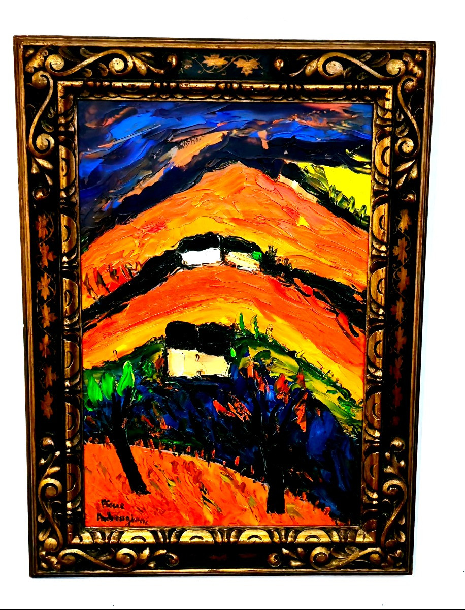 Peintre corse ! Fauve  Pierre Ambrogiani (1907-1985)  tableau huile fauvisme vive la corse 