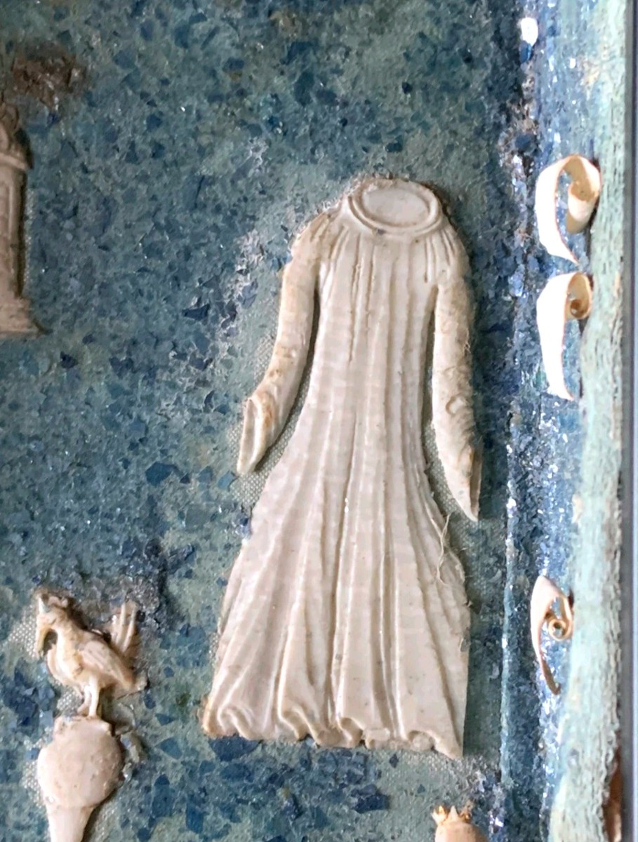 Retable de devotion  Reliquaire Paperolle circa XVIIIe siecle porcelaine-photo-4