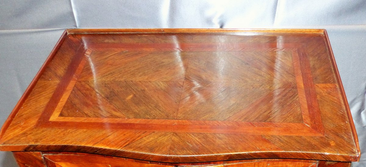 Rare Table A Snack Between Two Marquetry Period Louis XV Circa XVIII Eme Siecle Very Large Qu-photo-2